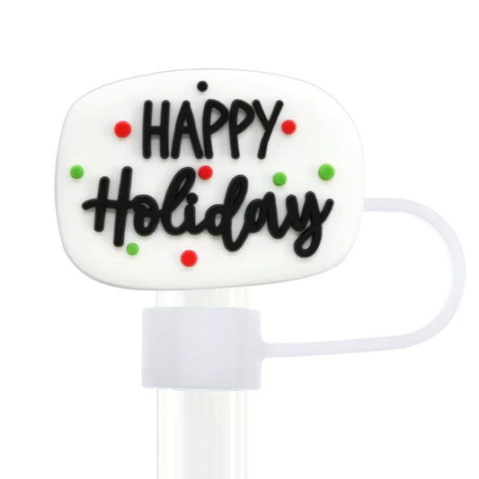 "Happy Holidays" Straw Topper
