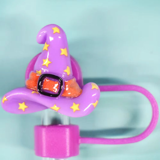 Purple Witch Hat Straw Topper