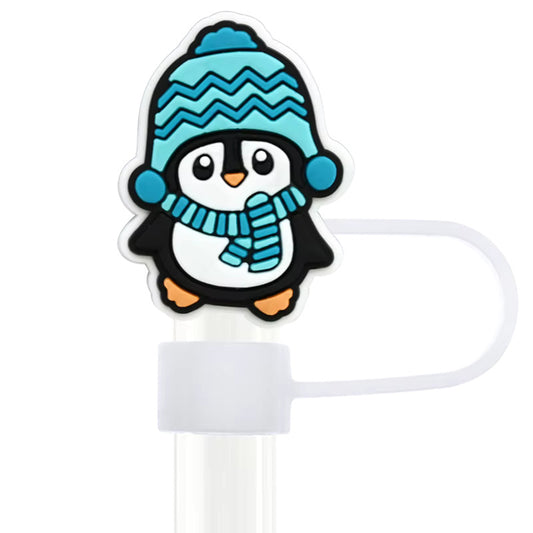 Winter Penguin Straw Topper
