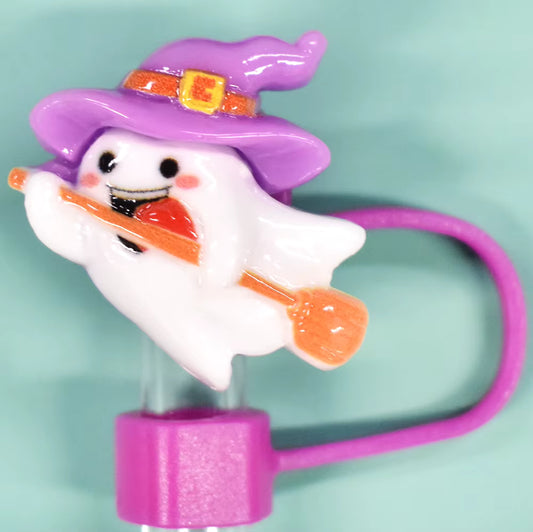 Flying Witch Ghost Straw Topper