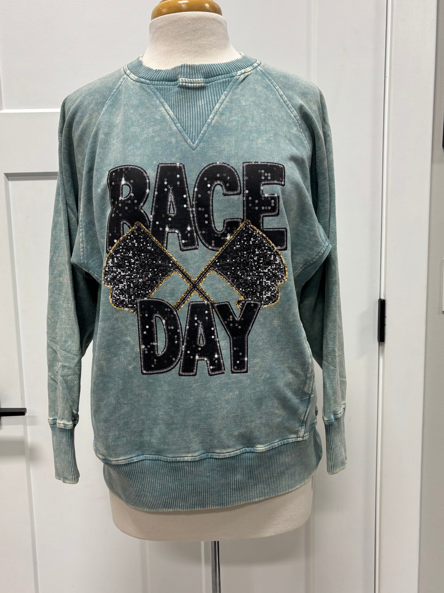 Race Day Mint Crew Neck