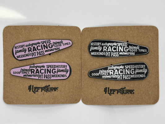 Race Words Barrettes