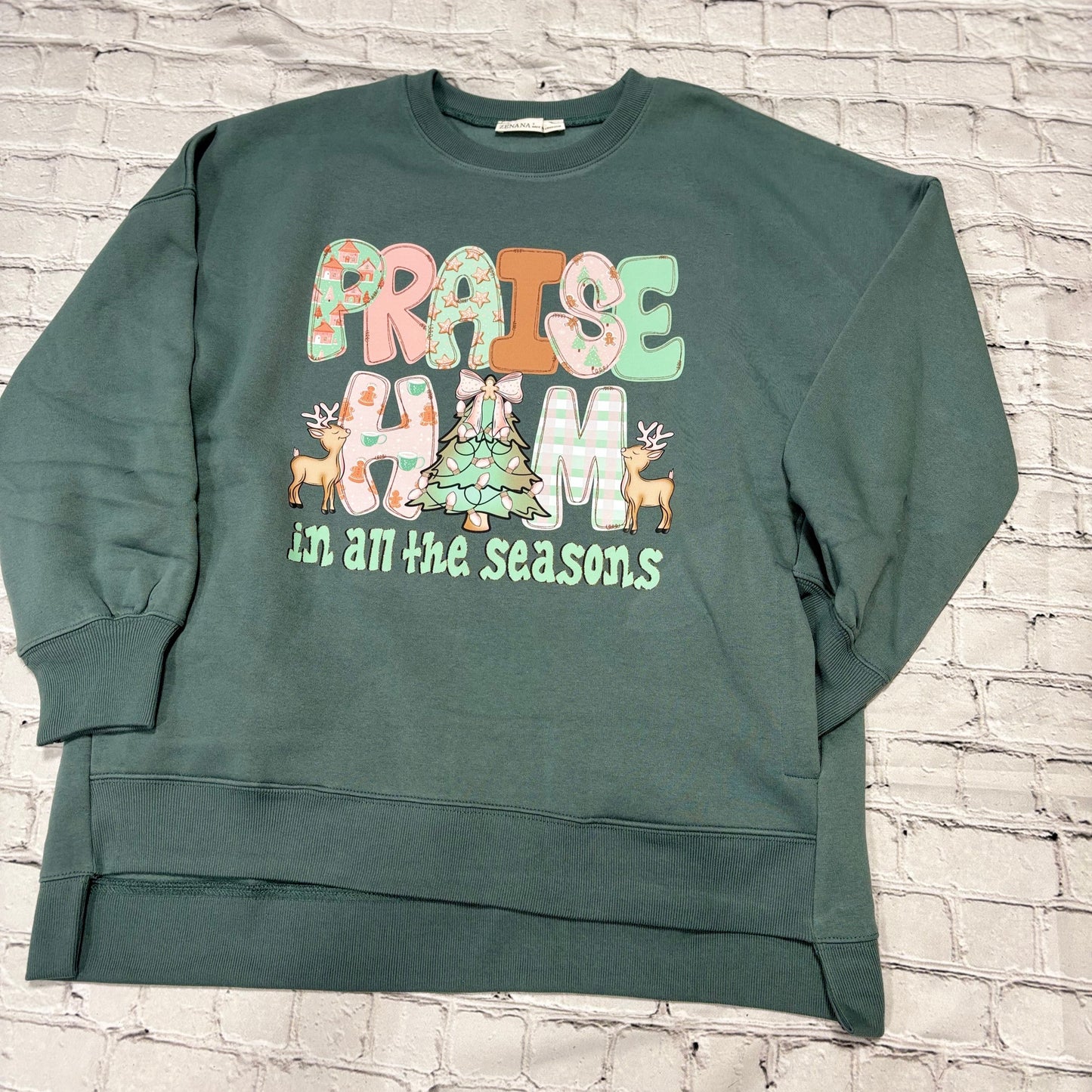 Praise Him - Green - Crew Neck
