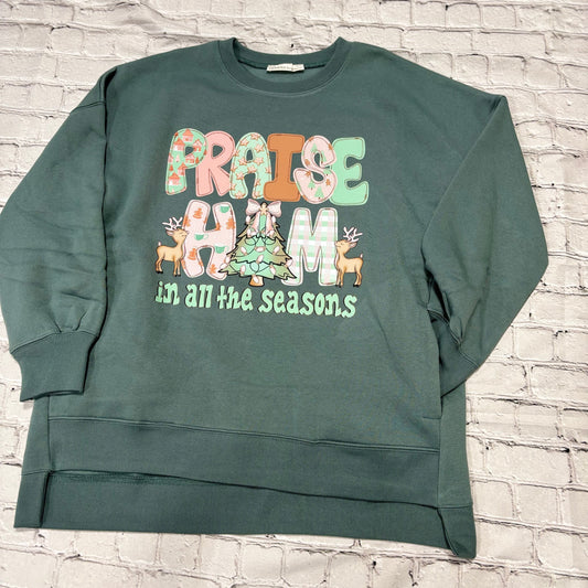 Praise Him - Green - Crew Neck