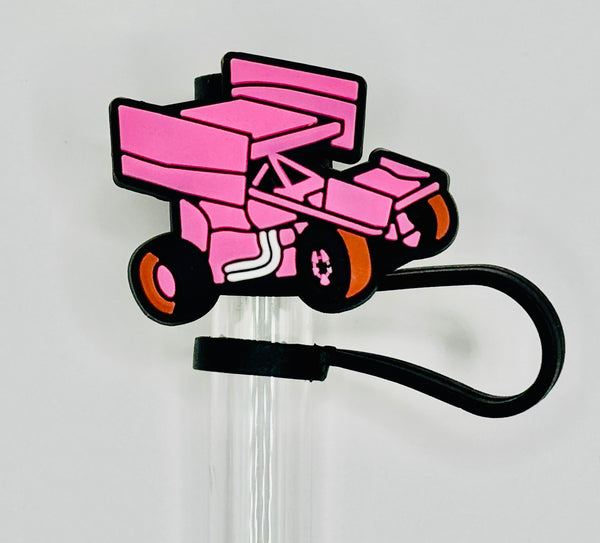 Pink Sprint Car Straw Topper