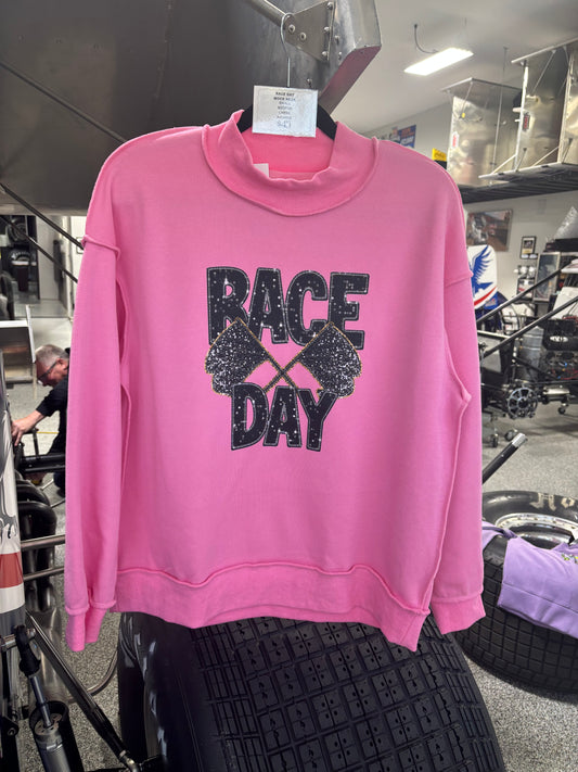 Race Day Glitter Mock Neck