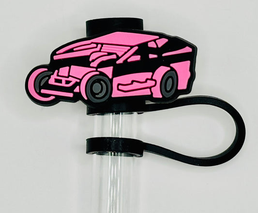 Dirt Car Modified Straw Topper  - Pink
