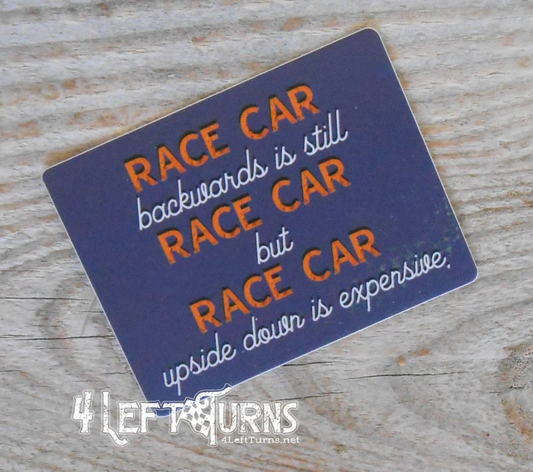 Race Car Backwards Sticker