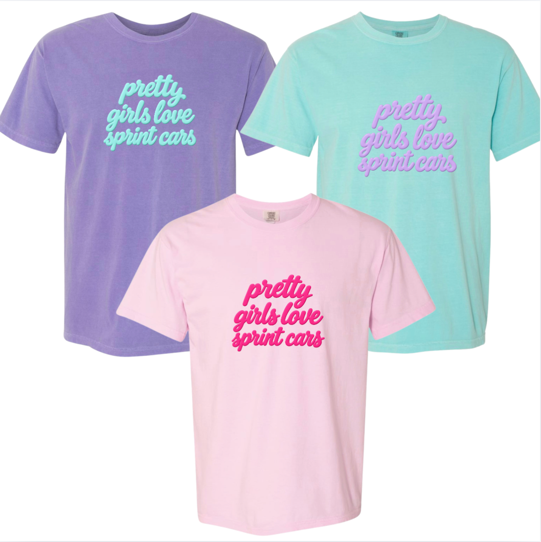 Pretty Girls Love Sprint Cars Puff Tee
