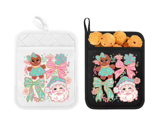 Preppy Santa/Gingerbread - Pot Holders