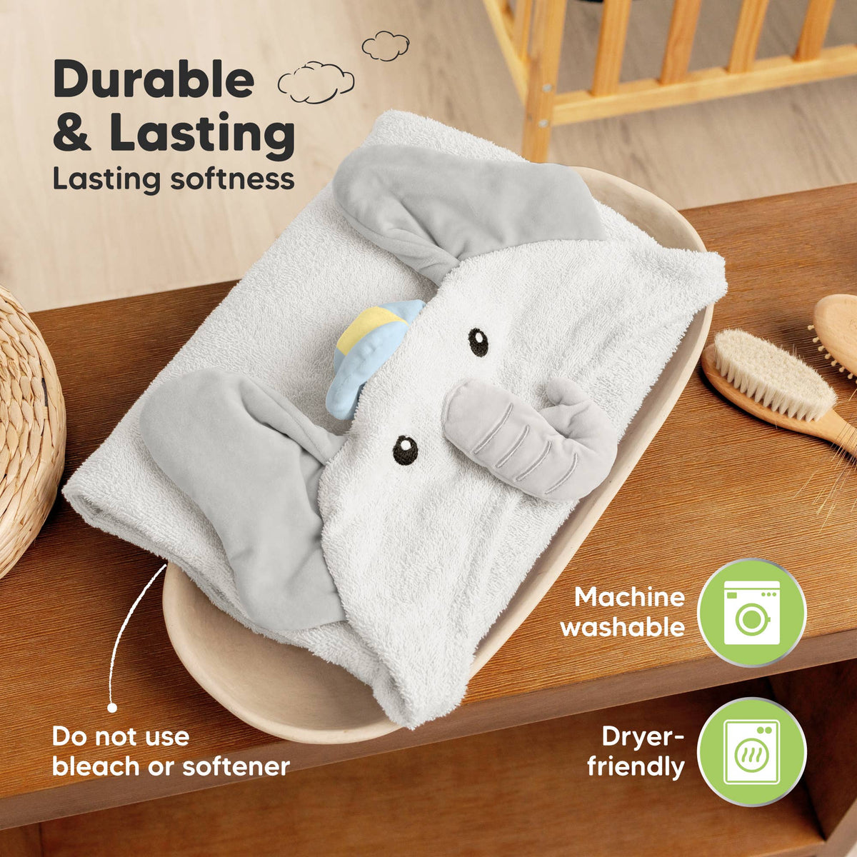 Playpals Hooded Baby Bath Towels for Newborn