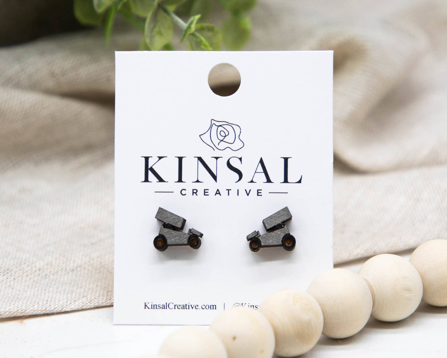 Sprint Car Wood Stud Earrings