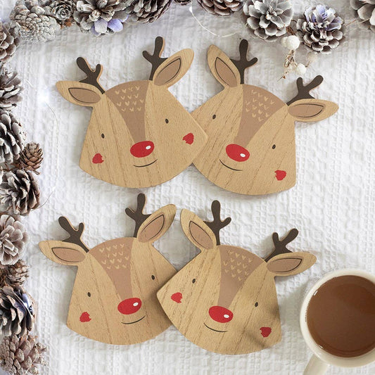 Christmas Reindeer Coasters - Set of 4