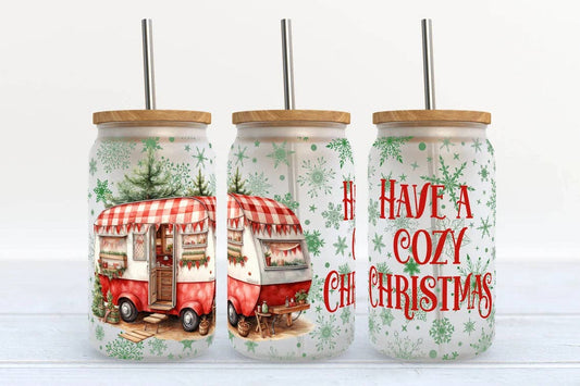 Have A Cozy Christmas 16oz Libbey Glass Tumbler
