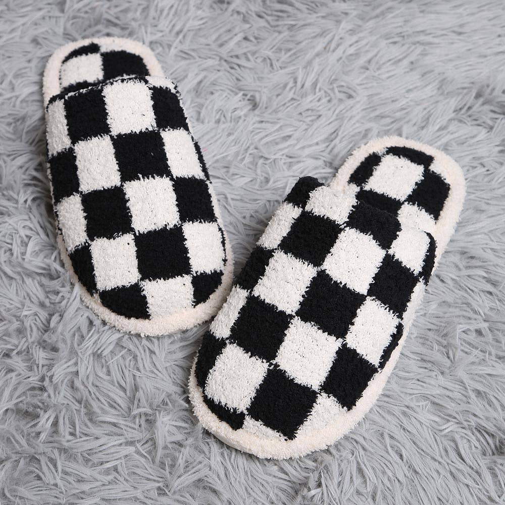 Checkerboard Soft Home Indoor Floor Slippers