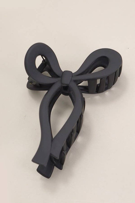 Matte Bow Hair Claw Clip - Black