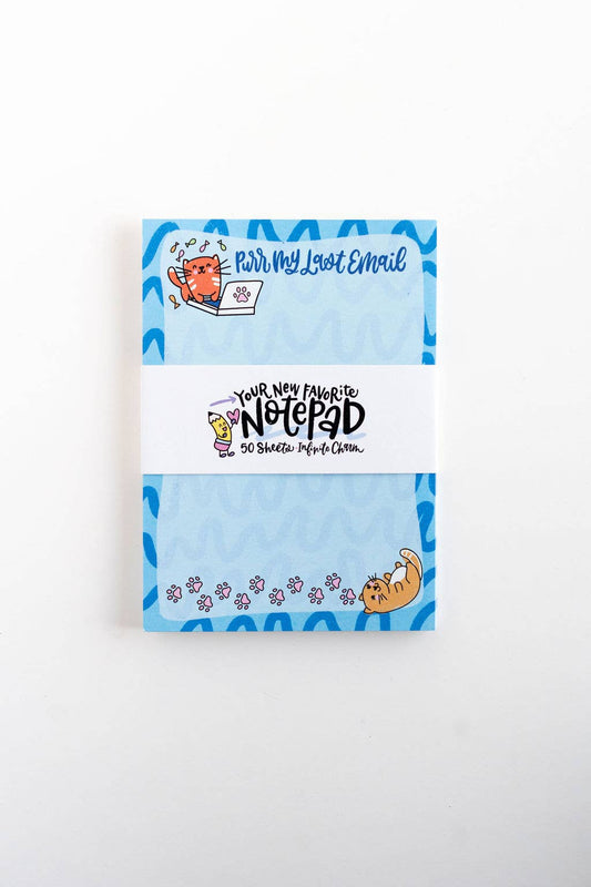 Purr My Last Email Notepad – Funny Cat Office Stationery