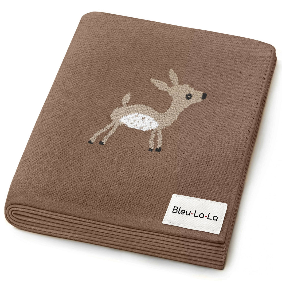 100% Luxury Cotton Receiving Swaddle Baby Blanket - Deer