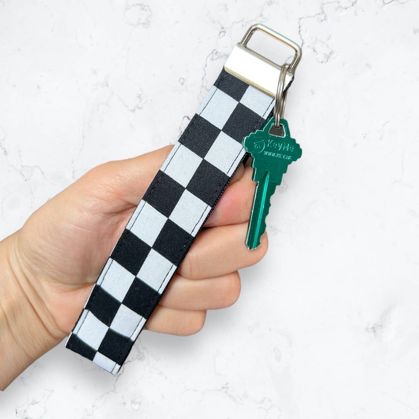 Race Flag Short Lanyard/Checkered Fabric Keychain Wristlets