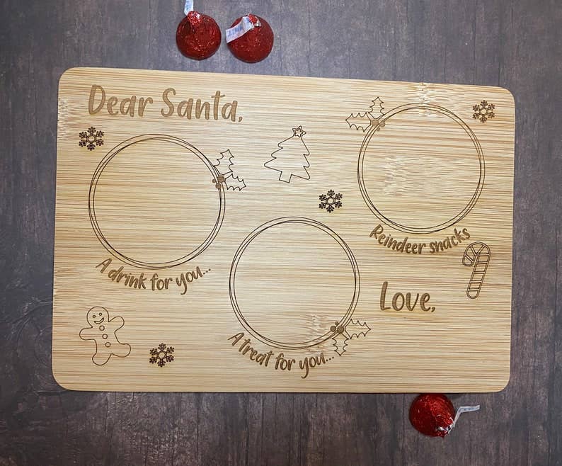 Small Engraved Santa Board | Christmas Eve Board