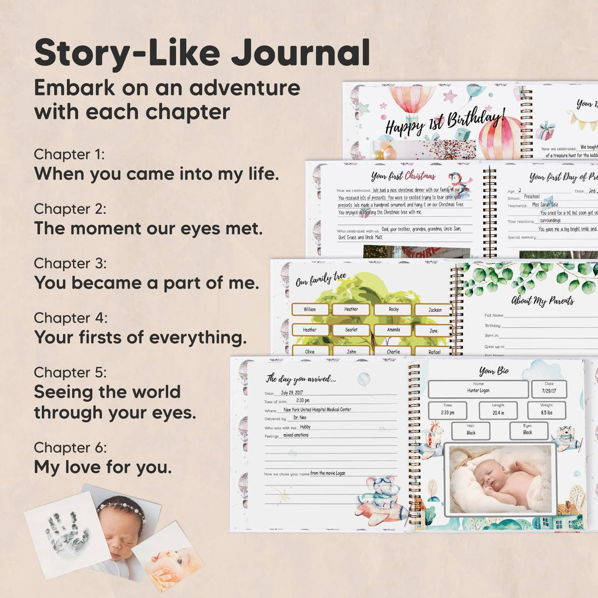 KeaBabies Baby First Years Memory Book