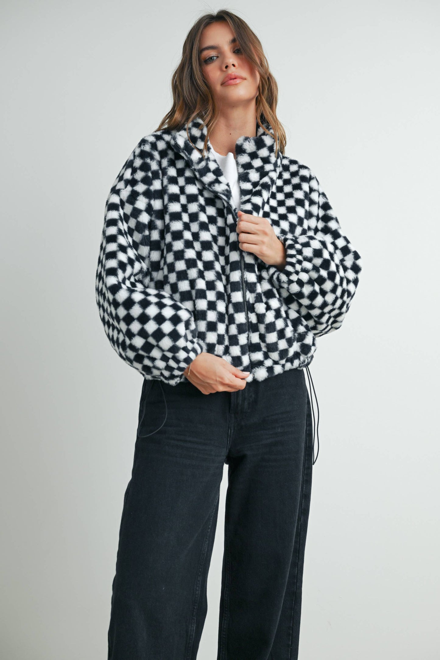 Checkered Teddy Jacket