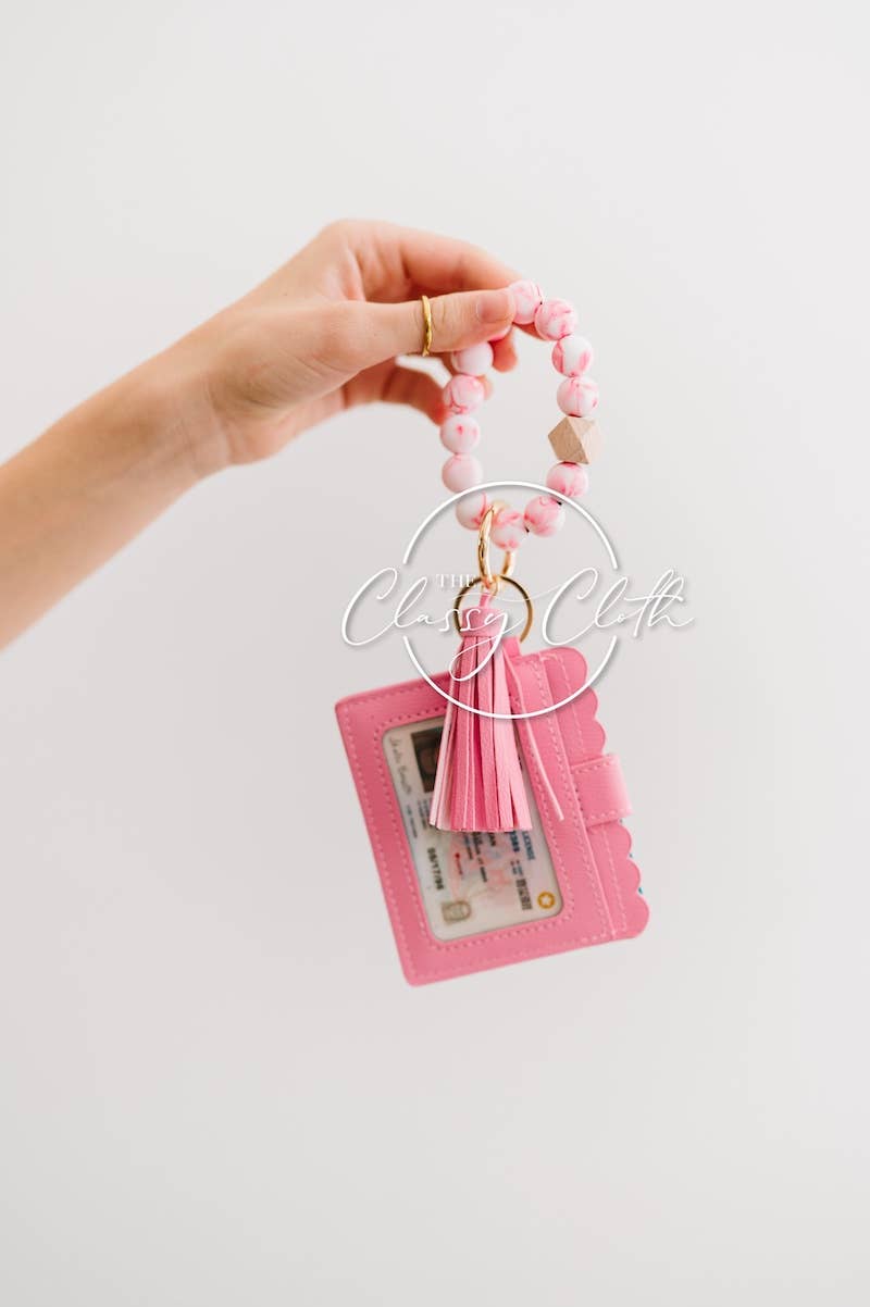 Wristlet Keychain Wallet - Pink