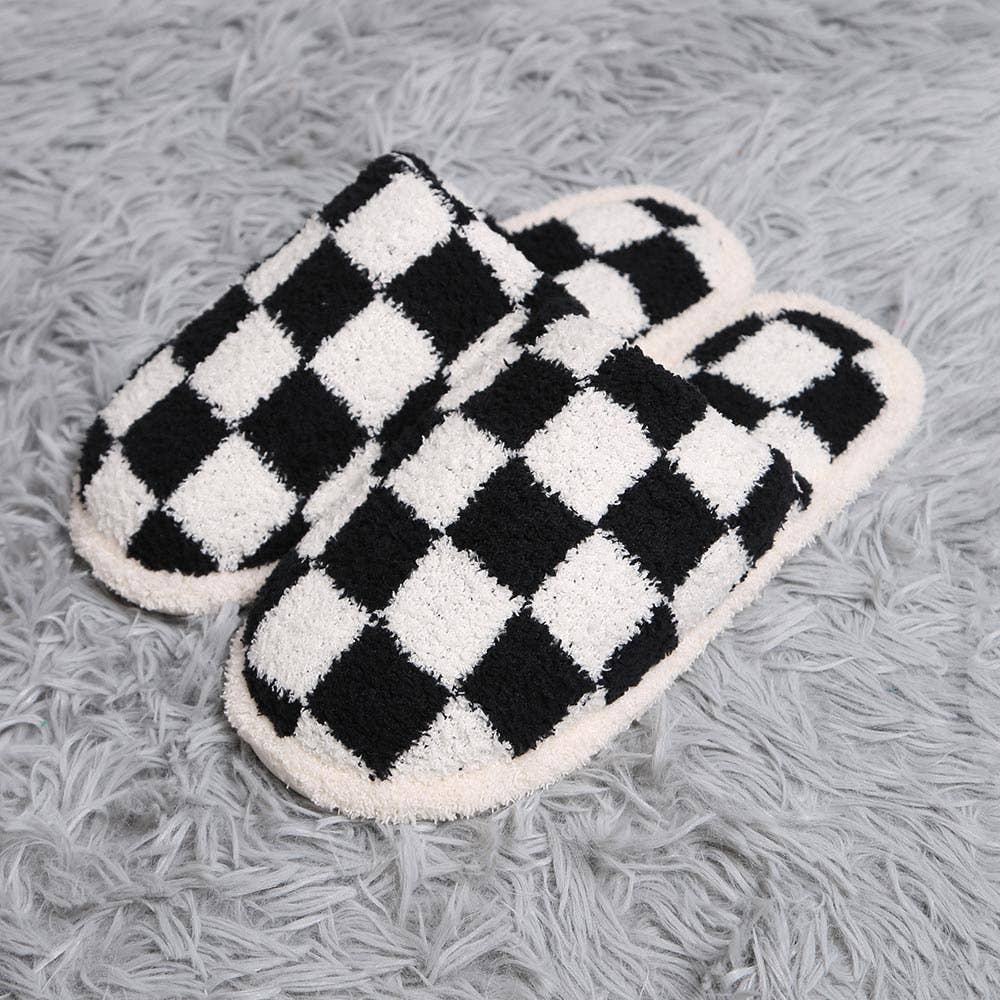 Checkerboard Soft Home Indoor Floor Slippers