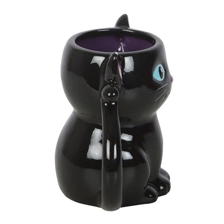 Cute and Creepy Gothic Black Cat Halloween Mug