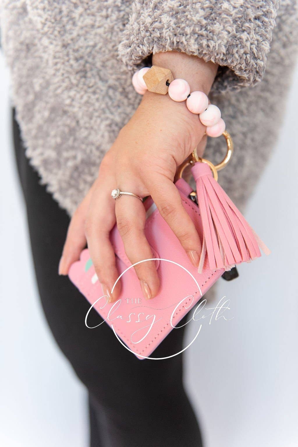 Wristlet Keychain Wallet - Pink