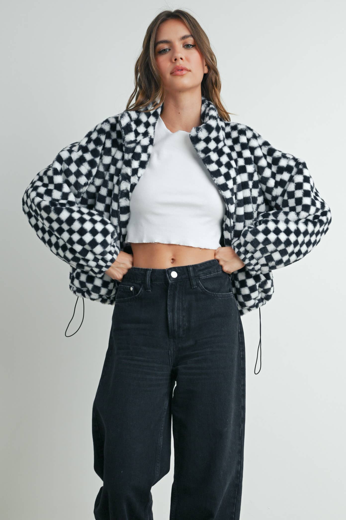 Checkered Teddy Jacket